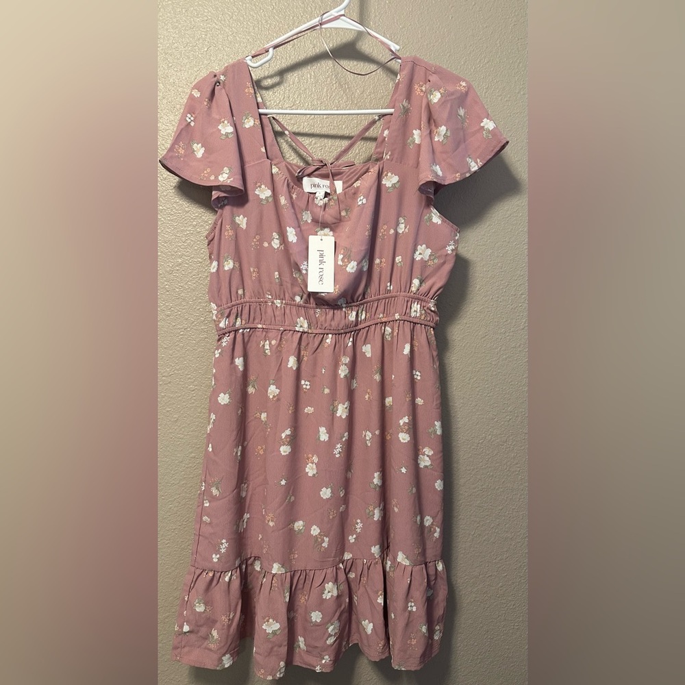 Pink Rose dress size M. New with tags
